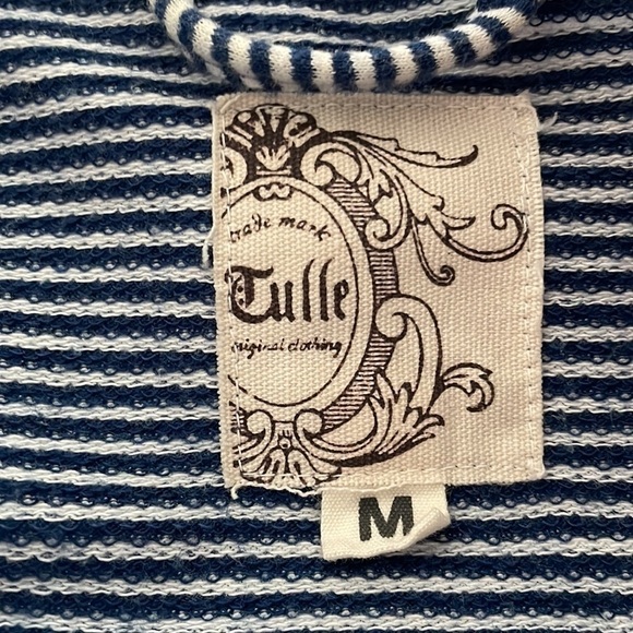 Anthropologie Tulle Striped 3/4 length blazer - Picture 3 of 8